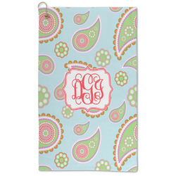 Blue Paisley Microfiber Golf Towel (Personalized)