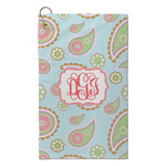 Blue Paisley Microfiber Golf Towel - Small (Personalized)