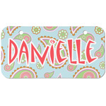 Blue Paisley Mini/Bicycle License Plate (2 Holes) (Personalized)