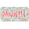Blue Paisley Mini Bicycle License Plate - Two Holes