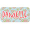 Blue Paisley Mini/Bicycle License Plate (2 Holes) (Personalized)