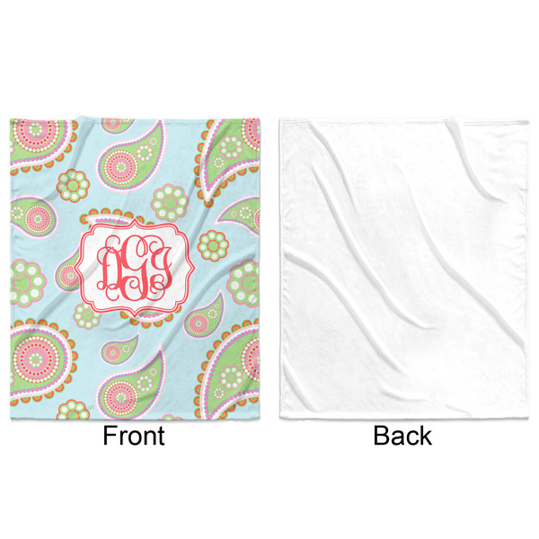 Blue Paisley Minky Blanket - 50"x60" - Single Sided - Front & Back