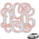 Blue Paisley Monogram Car Decal (Personalized)