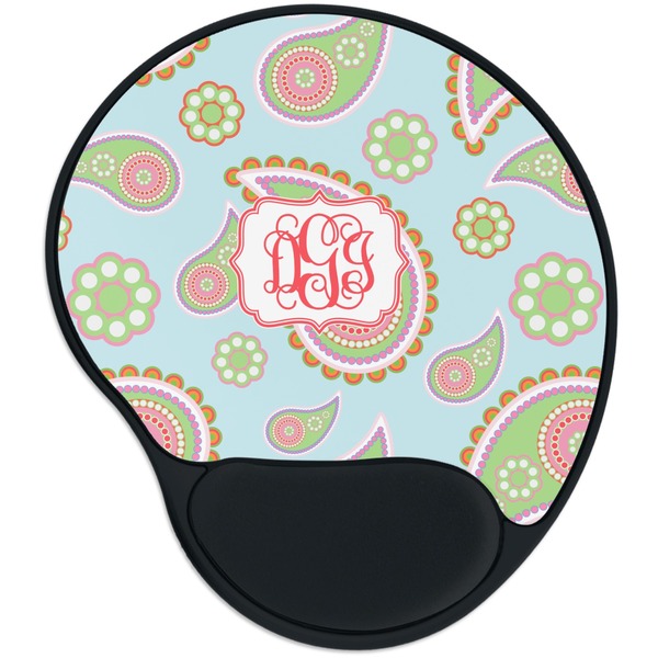 Custom Blue Paisley Mouse Pad with Wrist Support