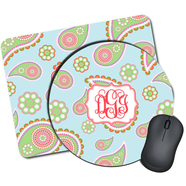Custom Blue Paisley Mouse Pad (Personalized)