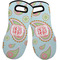 Blue Paisley Neoprene Oven Mitts - Set of 2 w/ Monogram