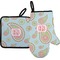 Blue Paisley Oven Mitt & Pot Holder Set w/ Monogram