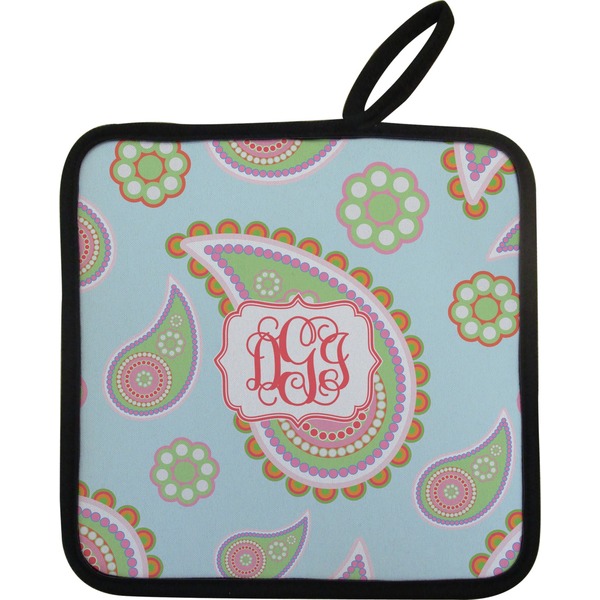 Blue Paisley Neoprene Pot Holder