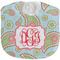 Blue Paisley Velour Baby Bib w/ Monogram