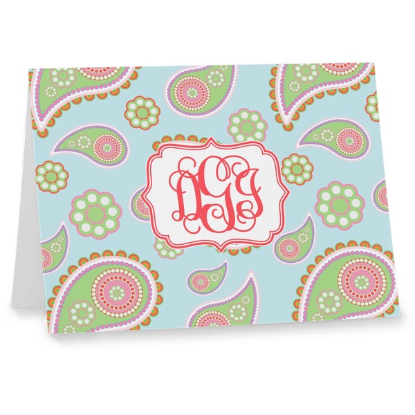 Custom Blue Paisley Note cards (Personalized)