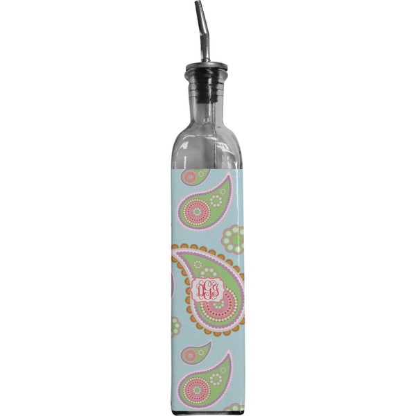 Custom Blue Paisley Oil Dispenser Bottle (Personalized)