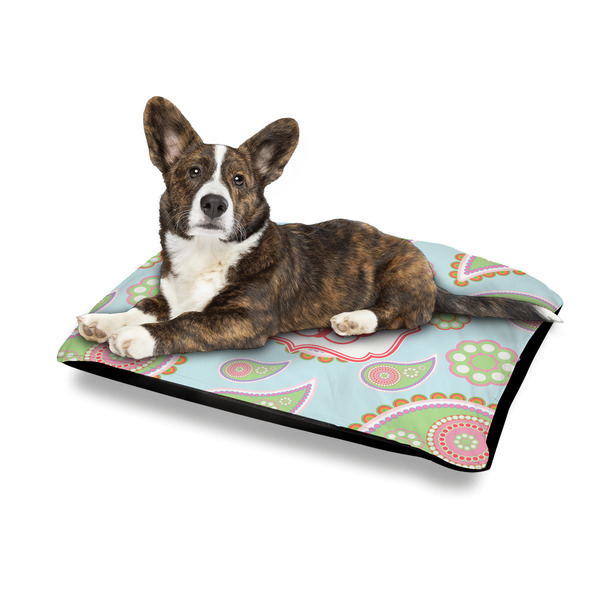 Blue Paisley Outdoor Dog Beds - Medium - IN CONTEXT