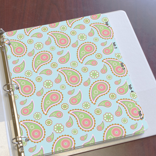 Blue Paisley Page Dividers - Set of 5 - In Context