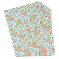 Blue Paisley Binder Tab Divider Set (Personalized)