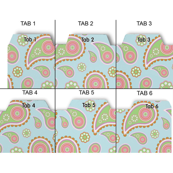 Blue Paisley Page Dividers - Set of 6 - Approval