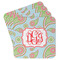 Blue Paisley Paper Coasters w/ Monograms