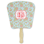 Blue Paisley Paper Fan (Personalized)