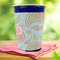 Blue Paisley Party Cup Sleeves - with bottom - Lifestyle
