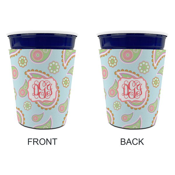 Blue Paisley Party Cup Sleeves - without bottom - Approval