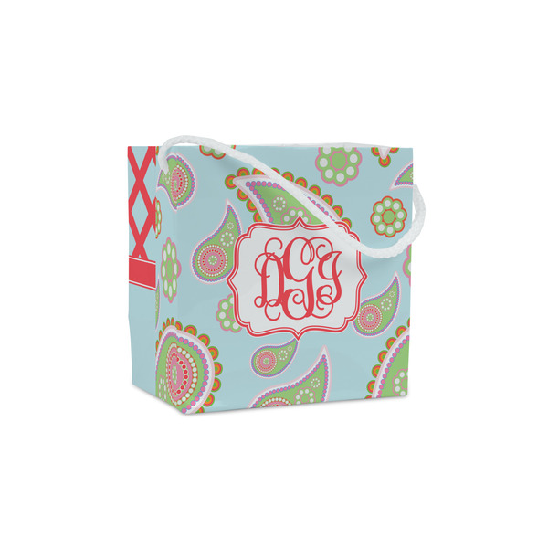Custom Blue Paisley Party Favor Gift Bags - Gloss (Personalized)