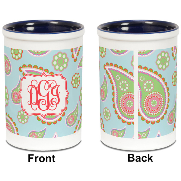 Blue Paisley Pencil Holder - Blue - approval
