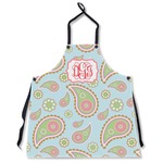 Blue Paisley Apron Without Pockets w/ Monogram