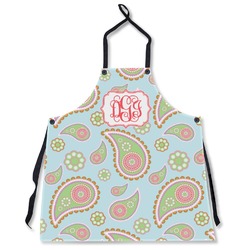 Blue Paisley Apron Without Pockets w/ Monogram