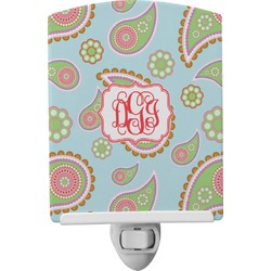Blue Paisley Ceramic Night Light (Personalized)