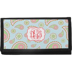 Blue Paisley Canvas Checkbook Cover (Personalized)