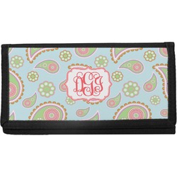 Blue Paisley Canvas Checkbook Cover (Personalized)