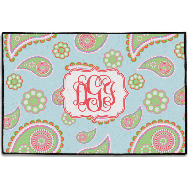 Blue Paisley Personalized Door Mat - 36x24 (APPROVAL)