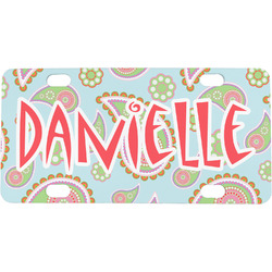 Blue Paisley Mini/Bicycle License Plate (Personalized)