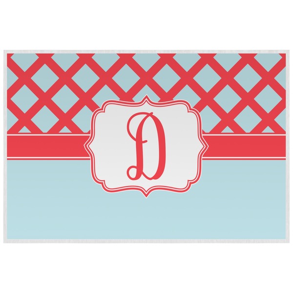 Blue Paisley Personalized Placemat (Back)