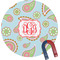 Blue Paisley Round Fridge Magnet (Personalized)