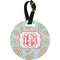 Blue Paisley Personalized Round Luggage Tag