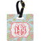 Blue Paisley Personalized Square Luggage Tag