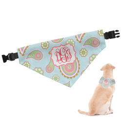 Blue Paisley Dog Bandana - Large (Personalized)