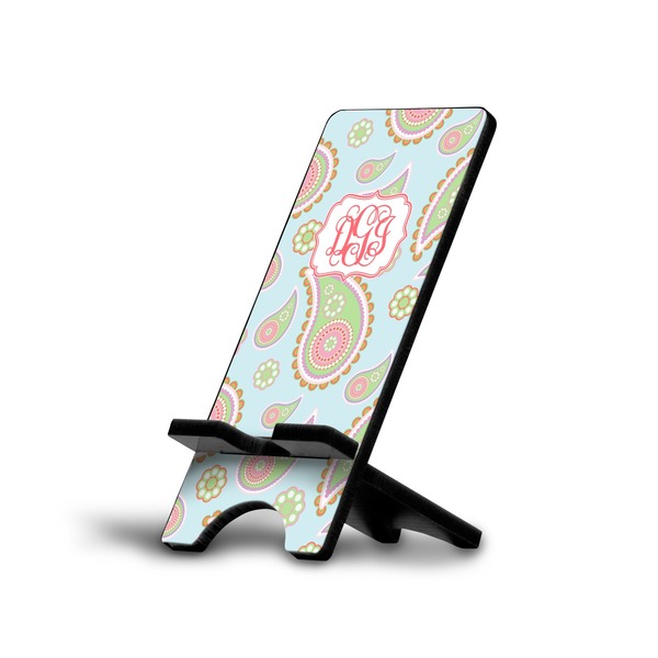 Custom Blue Paisley Cell Phone Stand (Small) (Personalized)