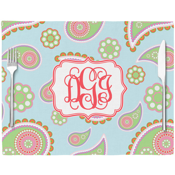 Blue Paisley Placemat with Props