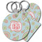 Blue Paisley Plastic Keychain (Personalized)