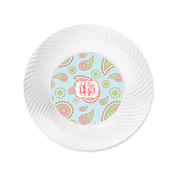 Blue Paisley Plastic Party Appetizer & Dessert Plates - 6" (Personalized)