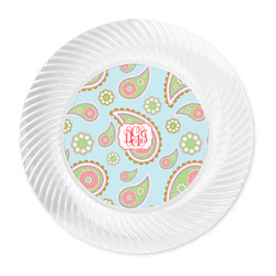 Blue Paisley Plastic Party Dinner Plates - 10" (Personalized)