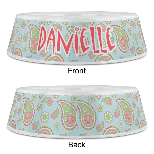 Blue Paisley Plastic Pet Bowls - Large - APPROVAL