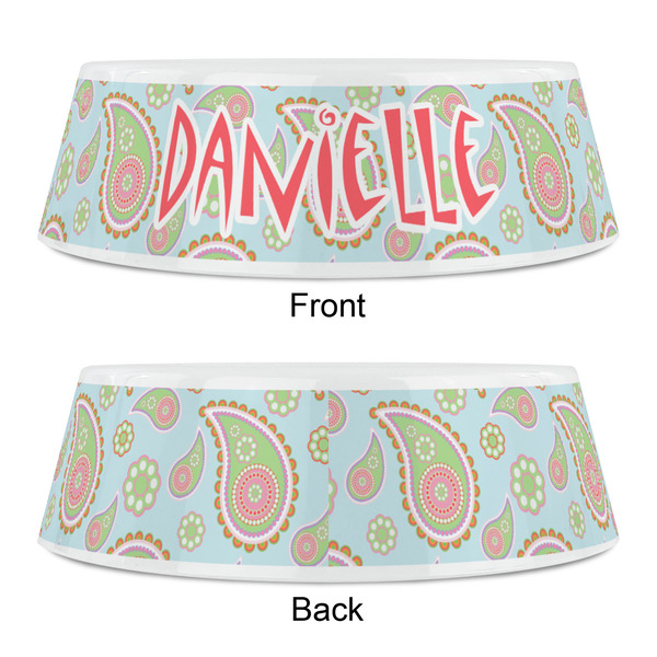 Blue Paisley Plastic Pet Bowls - Small - APPROVAL