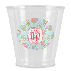 Blue Paisley Plastic Shot Glass (Personalized)