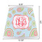 Blue Paisley Poly Film Empire Lampshade - Dimensions