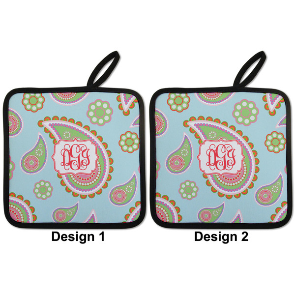 Blue Paisley Pot Holders - Set of 2 APPROVAL
