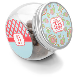 Blue Paisley Puppy Treat Jar (Personalized)