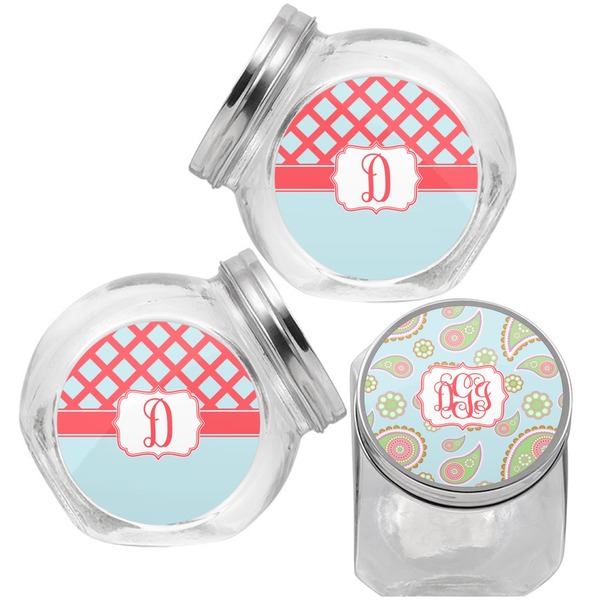 Blue Paisley Puppy Treat Jar - Top Left Right