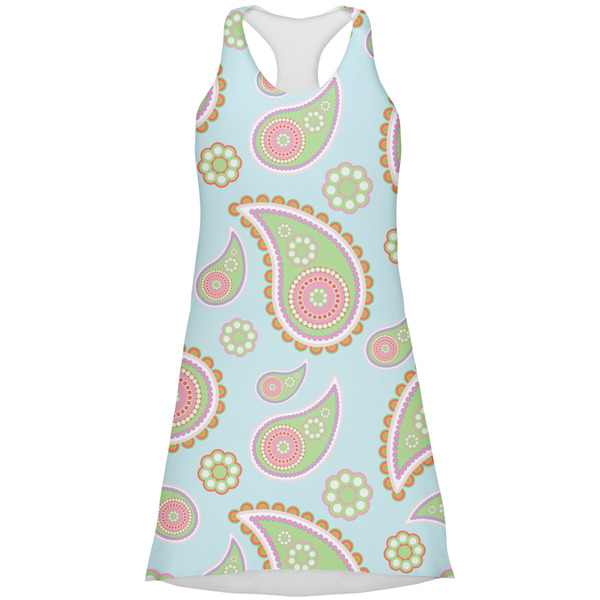 Custom Blue Paisley Racerback Dress - Large